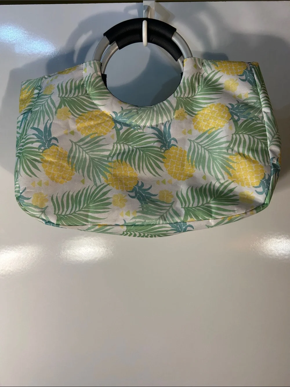 Pineapple Print Waterproof Tote Bag Resort Beach Summer Vacation Poolside